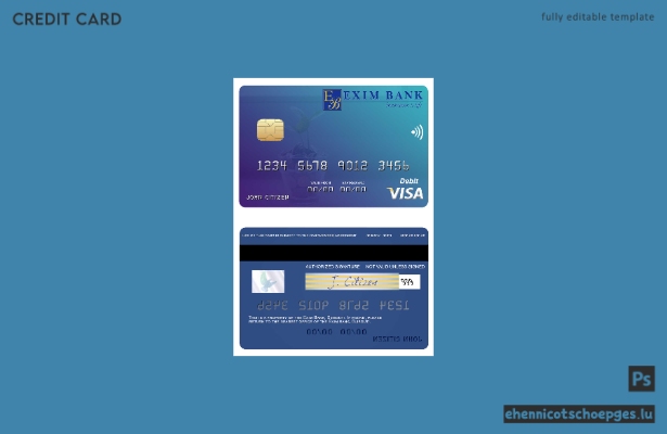 Beispielvorschau der Visa-Debitkarte der Djibouti Exim Bank